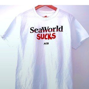 VINTAGE Short Sleeve Vegan Tee Women's Medium Cotton